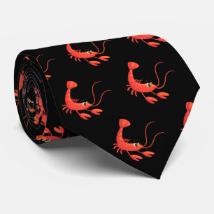 Cute tiled shrimp pattern tie