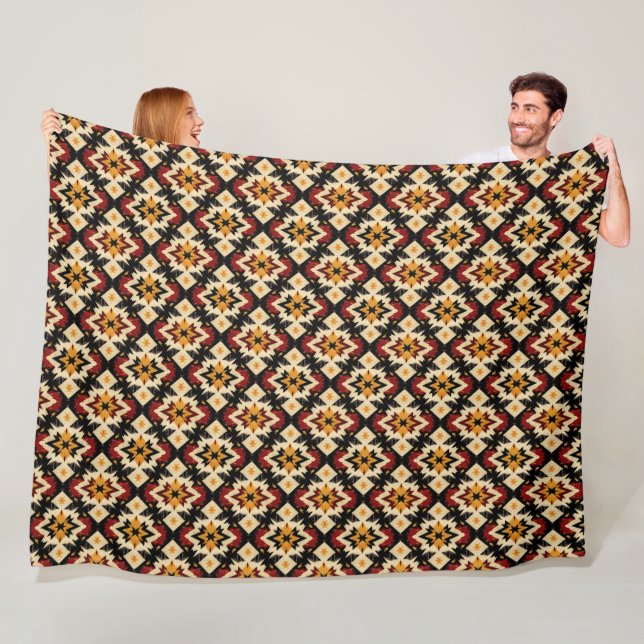 Cute tiled Southwestern pattern  Fleece Blanket (In Situ)