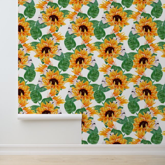Cute tiled sunflower pattern wallpaper (Application)