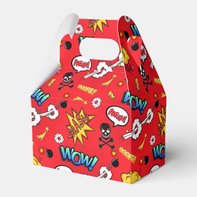 cute tiled superhero kids party favour box (Front Side)