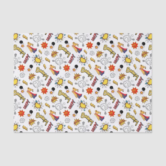 cute tiled superhero kids party  tissue paper (Front)