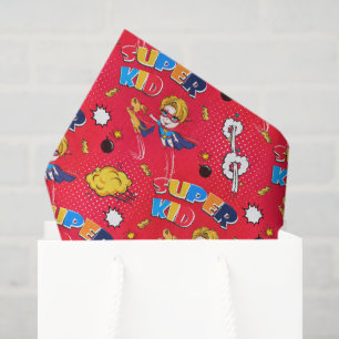 cute tiled superhero pattern  tissue paper