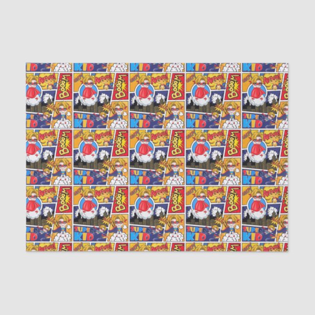 cute tiled superhero pattern  tissue paper (Front)