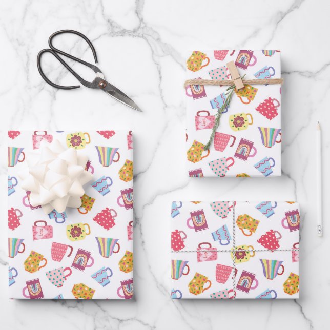 cute tiled tea party pattern Wrapping Paper Sheets (Front)