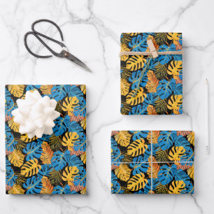 Cute tiled Tropical leaf pattern party Wrapping Paper Sheet