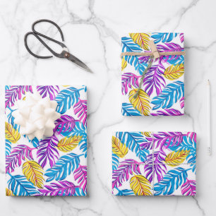 Cute tiled Tropical leaf pattern party  Wrapping Paper Sheet