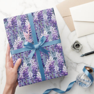 Cute tiled wisteria pattern wrapping paper