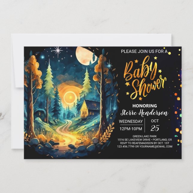 Cute Timber Into the Woods Baby Shower Invitation (Front)