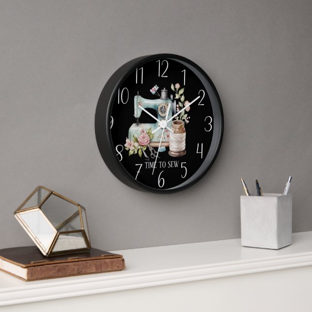 cute time sewing add text  clock (Office)