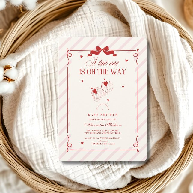 Cute Tini One Is On The Way Baby Shower Invitation (Creator Uploaded)