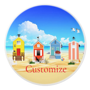 Cute Tiny Beach Shacks Thunder_Cove Ceramic Knob