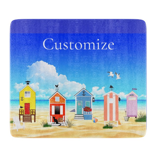 Cute Tiny Beach Shacks Thunder_Cove Cutting Board (Front)