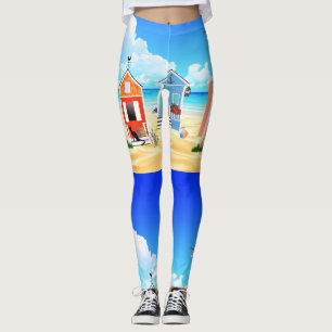 Cute Tiny Beach Shacks Thunder_Cove Leggings