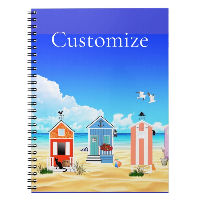 Cute Tiny Beach Shacks Thunder_Cove Notebook (Front)