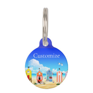 Cute Tiny Beach Shacks Thunder_Cove Pet Tag