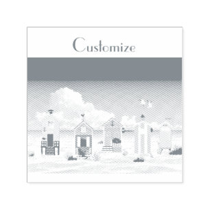 Cute Tiny Beach Shacks Thunder_Cove  Self-inking Stamp