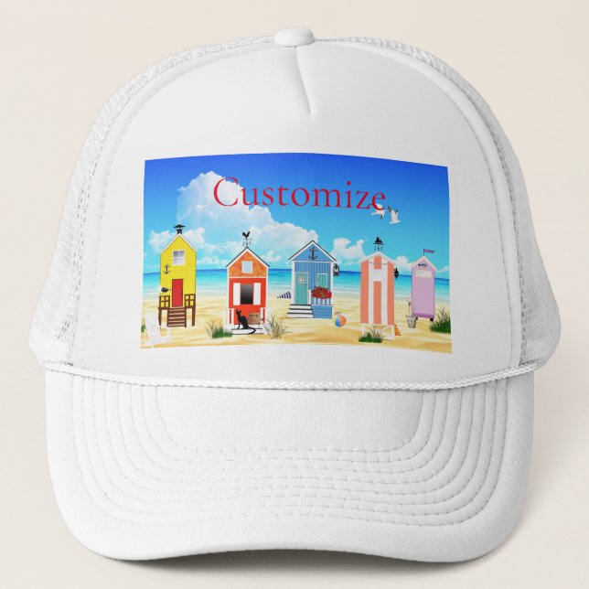 Cute Tiny Beach Shacks Thunder_Cove Trucker Hat (Front)