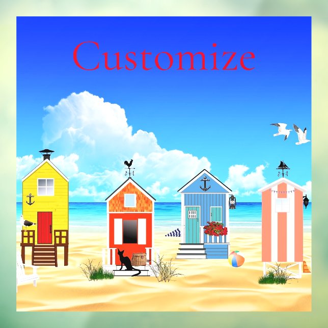 Cute Tiny Beach Shacks Thunder_Cove  Window Cling (Sheet 3)