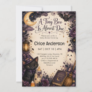 Cute Tiny Boo Halloween Baby Shower Invitation
