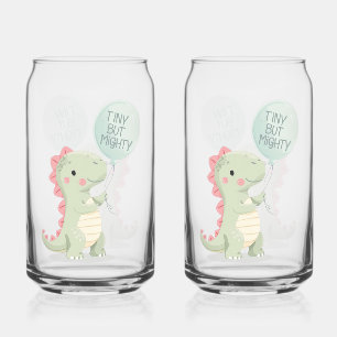 Cute "Tiny But Mighty" Dinosaur Can Glass