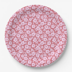 Cute tiny flower seamless pattern paper plate