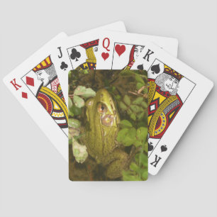Cute Tiny Green Frog Playing Cards