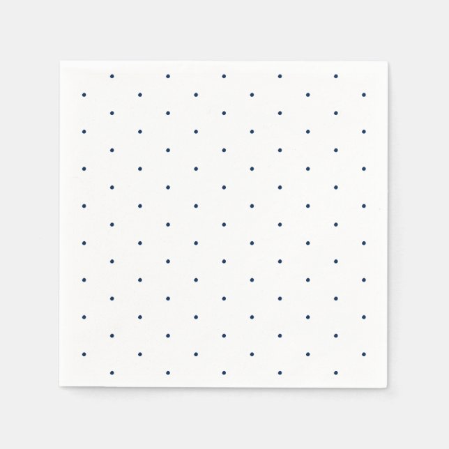 Cute tiny polka dots navy blue white pattern paper napkin (Front)