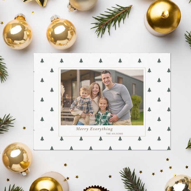 Cute Tiny Trees Christmas Holidays Photo Holiday Postcard (Tiny Trees Photo Holiday PostCard)