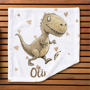 Cute Tiny Trex Playing Soccer Personalised Wash Cloth