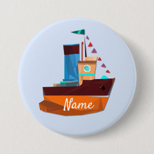 Cute Tiny Tugboat Thunder-Cove  7.5 Cm Round Badge