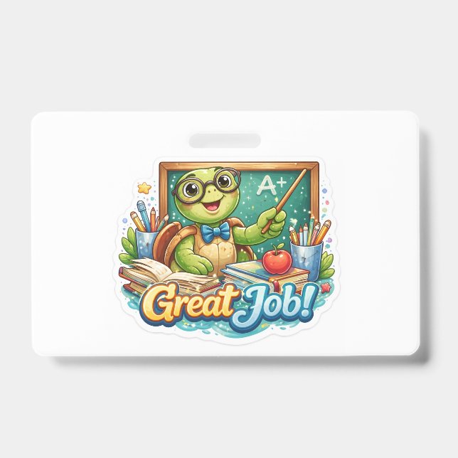 Cute Tiny Turtle ID Badge (Front)