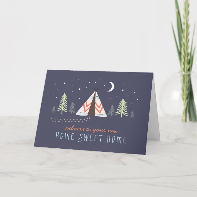 Cute Tipi New Home Card (Front)