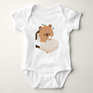 Cute Tired Capybara Baby Bodysuit