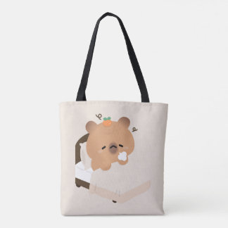 Cute Tired Capybara Tote Bag