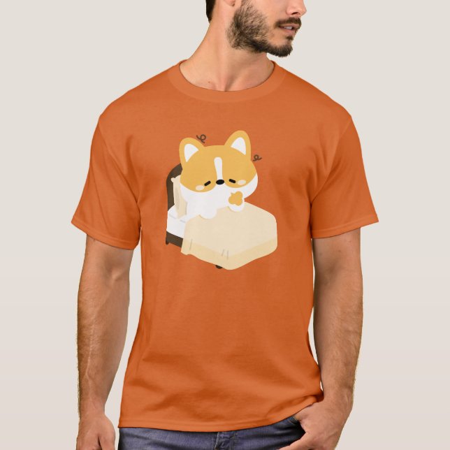 Cute Tired Corgi T-Shirt (Front)