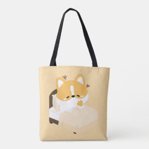 Cute Tired Corgi Tote Bag