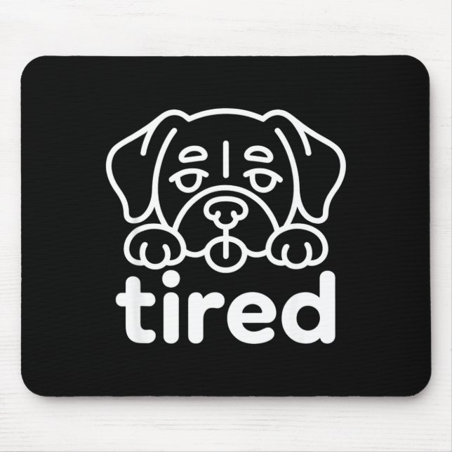 Cute tired dog design mouse mat (Front)