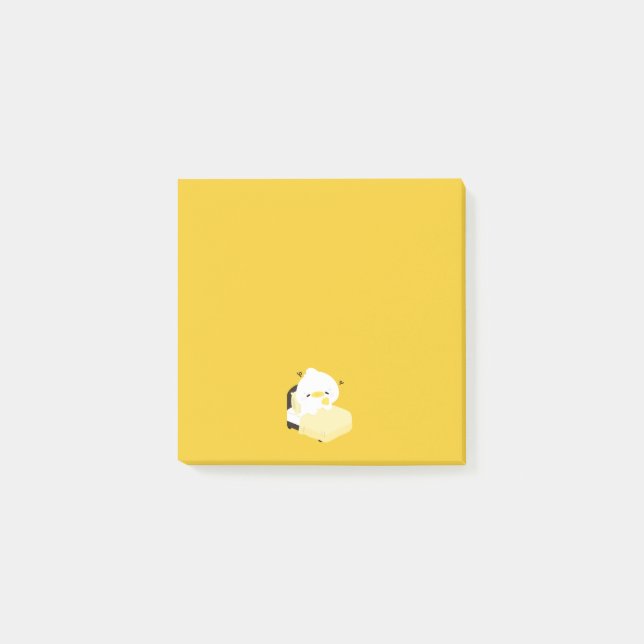 Cute Tired Duck Post-it Notes (Front)