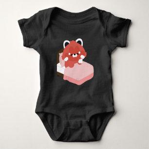 Cute Tired Red Panda Baby Bodysuit