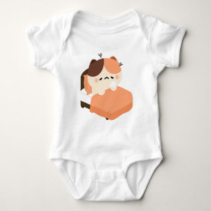 Cute Tired Tortie Cat  Baby Bodysuit