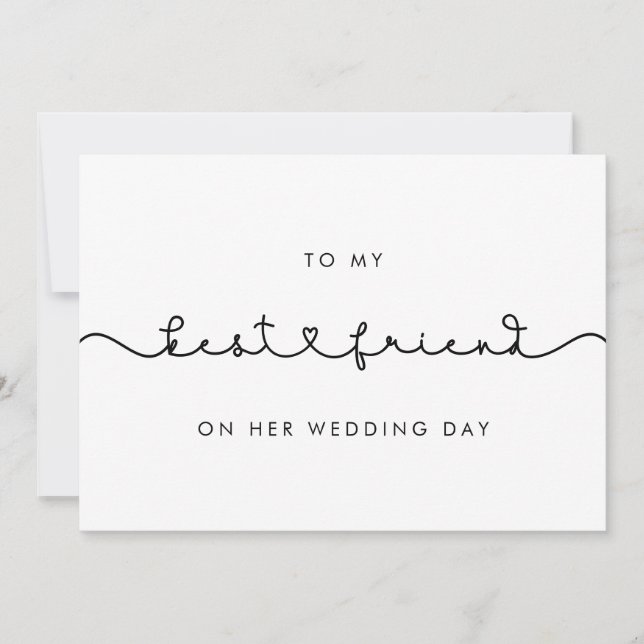 Cute To my best friend on her wedding day card (Front)