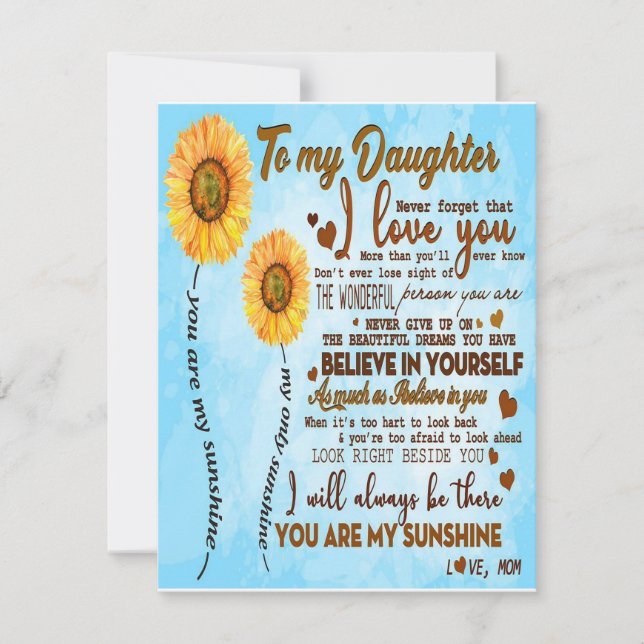 Cute To My Daughter Gift, Best Gift for Kid Invitation (Front)