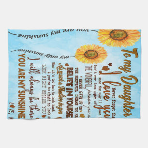 Cute To My Daughter Gift, Best Gift for Kid Tea Towel