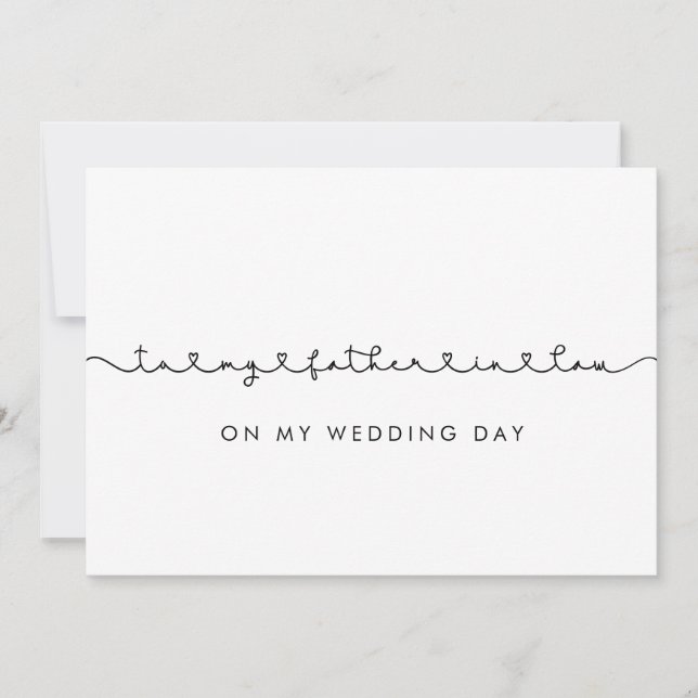 Cute To my father-in-law on my wedding day card (Front)