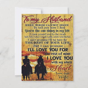 Cute To My Husband Gift   Love Quotes Gift Invitation