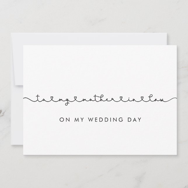 Cute To my mother-in-law on my wedding day card (Front)