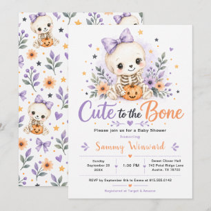 Cute to the Bone Girl Baby Shower Invitation
