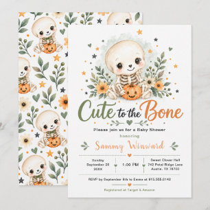 Cute to the Bone Halloween Baby Shower Invitation