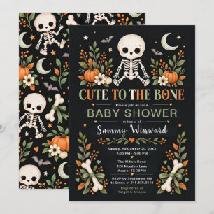 Cute to the Bone Halloween Baby Shower Invitation