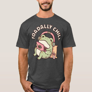 Cute Toad Relaxing With Laptop and Headphones Toad T-Shirt
